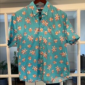 Crown & Ivy Turquoise Floral Men's Shirt